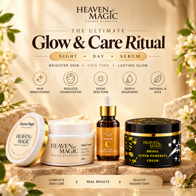 Heaven Magic Complete Glow & Care Combo – Night Cream, Day Cream & Vitamin C Serum