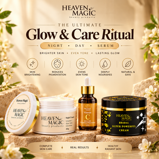 Heaven Magic Complete Glow & Care Combo – Night Cream, Day Cream & Vitamin C Serum